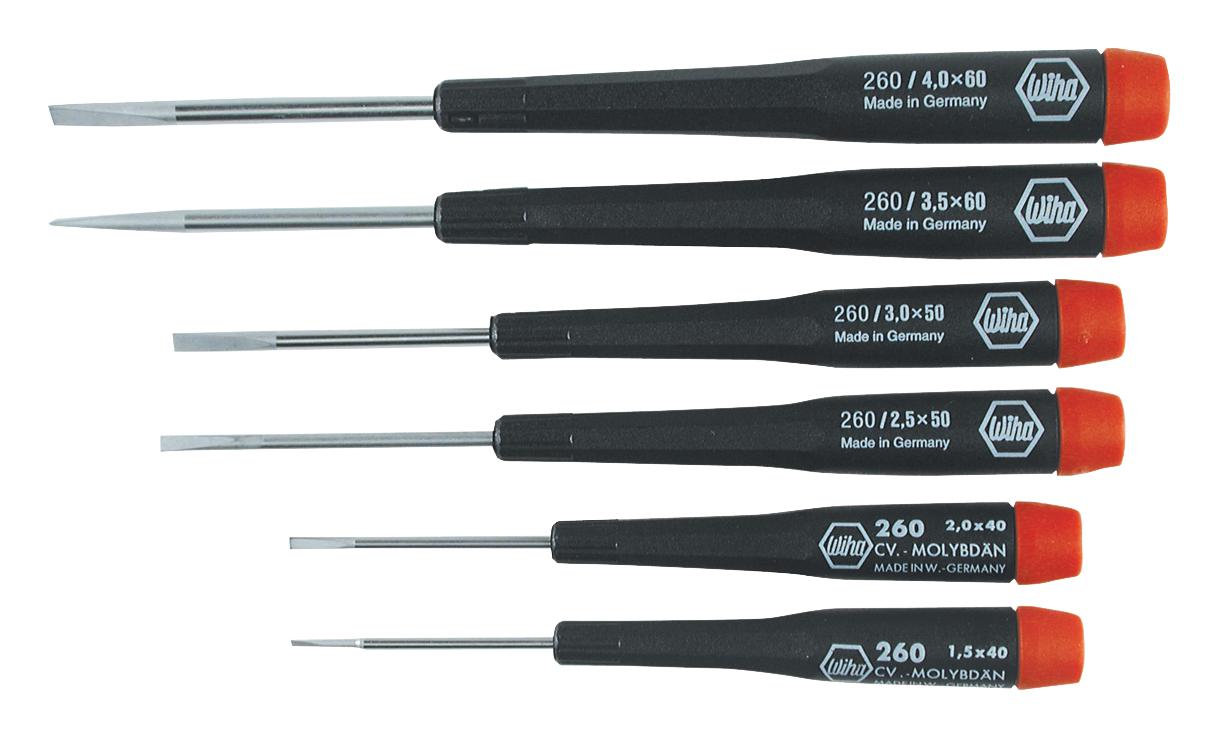 26090 SLOTTED SCREWDRIVER SET, 6PC WIHA