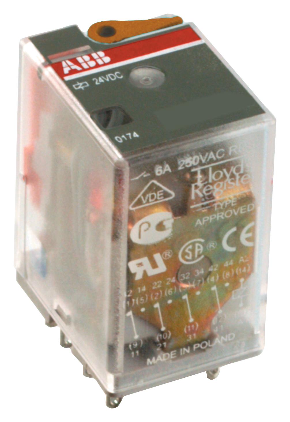 1SVR405613R0000 POWER RELAY, 4PDT, 6A, 250V, SOCKET ABB