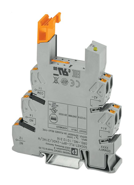 1012316 RELAY SOCKET, 24VDC, DIN RAIL PHOENIX CONTACT