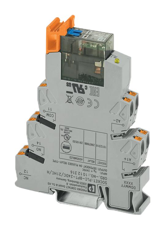 2910530 RELAY MODULE, SPDT, 10A, 24VDC, DIN RAIL PHOENIX CONTACT