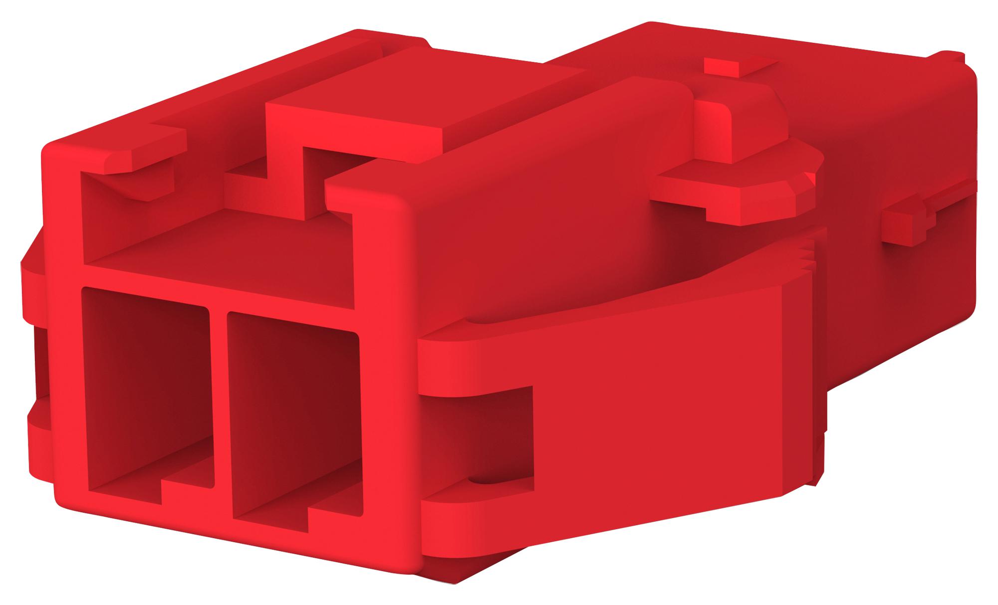 2005249-2 RCPT HOUSING, 2POS, PA 66, RED TE CONNECTIVITY