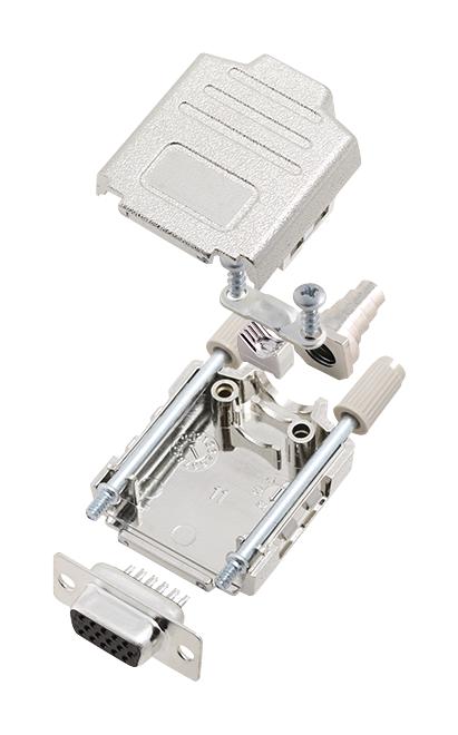 L17DPPK09-M+L77HDE15S HD-D SUB CONNECTOR, RCPT, 15POS, SOLDER AMPHENOL ICC