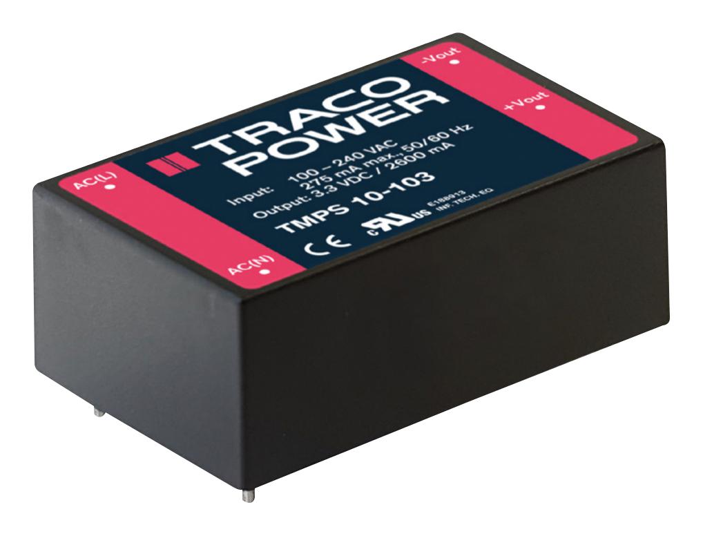 TMPS10-109 POWER SUPPLY, AC-DC, 9V, 1.1A TRACO POWER
