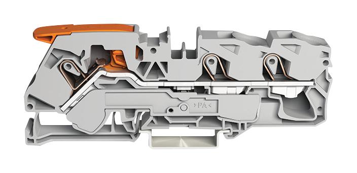 2116-1301 TERMINAL BLOCK, DINRAIL, 3WAYS, 6AWG WAGO
