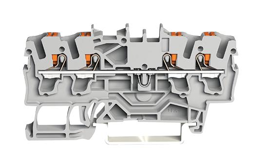 2202-1401 TERMINAL BLOCK, DINRAIL, 4WAYS, 12AWG WAGO