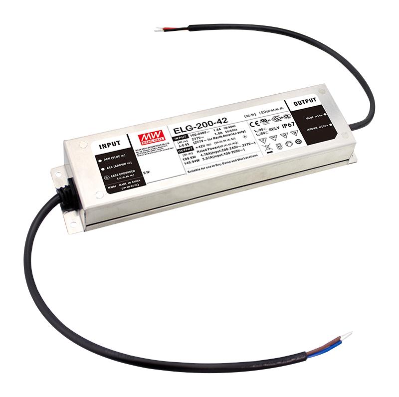 ELG-200-24DA-3Y LED DRIVER PSU, AC-DC, 24V, 8.4A MEAN WELL