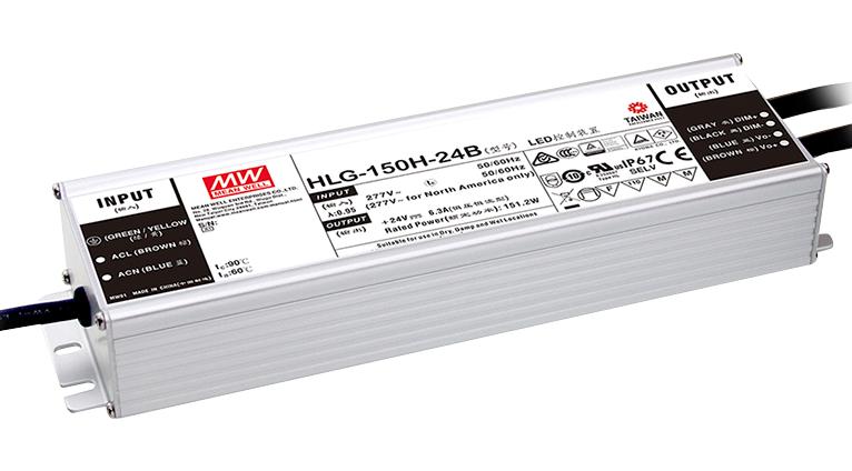 HLG-150H-48B LED DRIVER PSU, AC-DC, 48V, 3.2A MEAN WELL