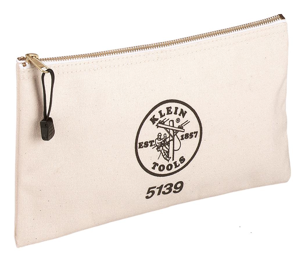 5139 ZIPPER BAG, CANVAS, NATURAL KLEIN TOOLS