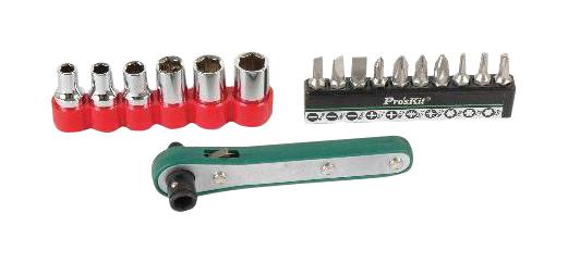 1PK-202B SOCKET DRIVER SET W/RATCHET, 17PC PROSKIT INDUSTRIES
