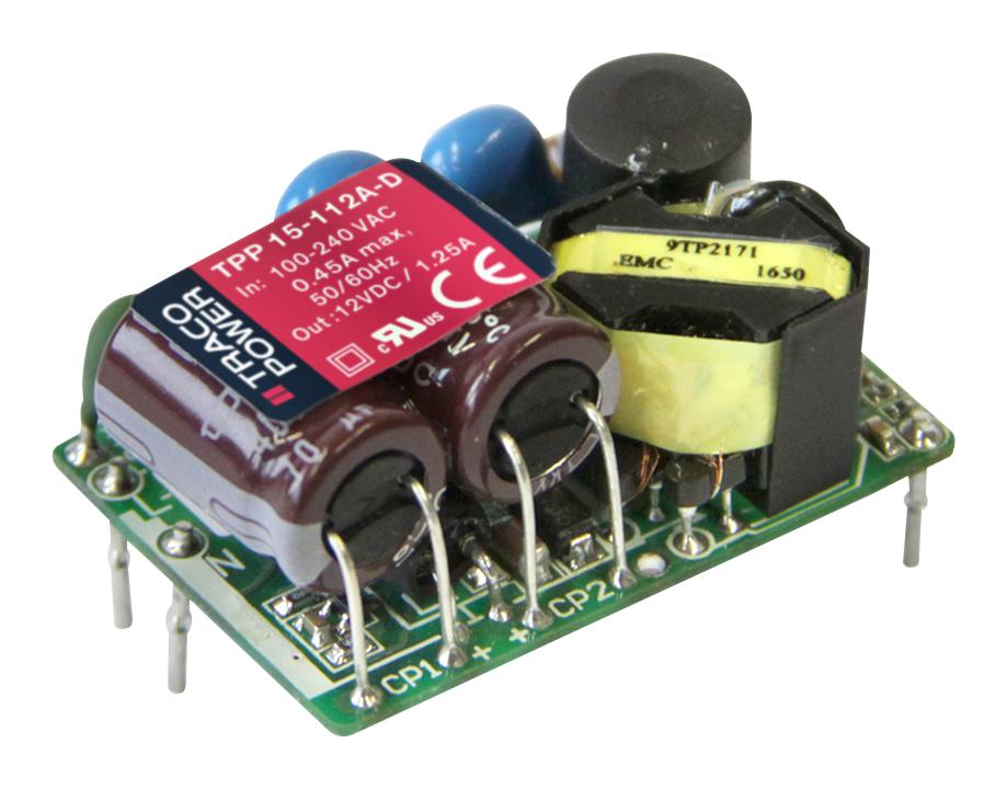 TPP 15-112A-D POWER SUPPLY, AC-DC, 12V, 1.25A TRACO POWER