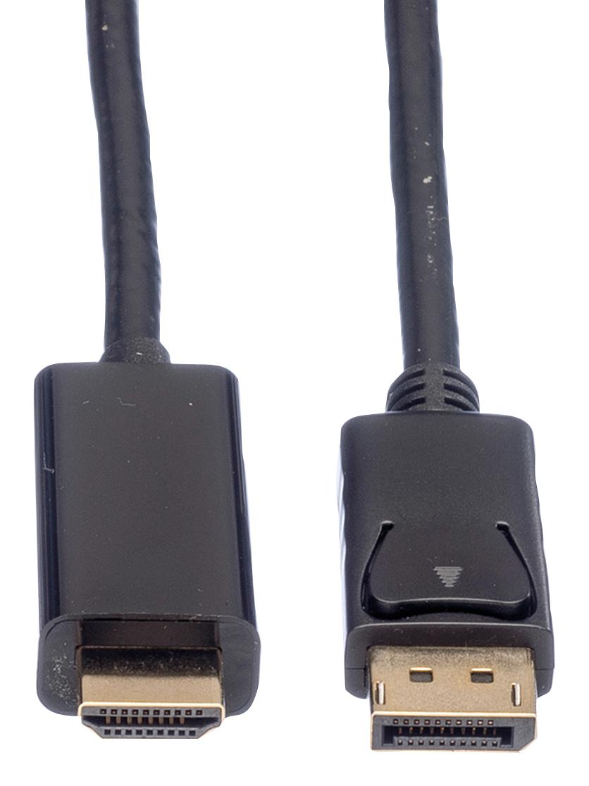 11.04.5788 CABLE, DISPLAYPORT-HDMI PLUG, 5M, BLACK ROLINE