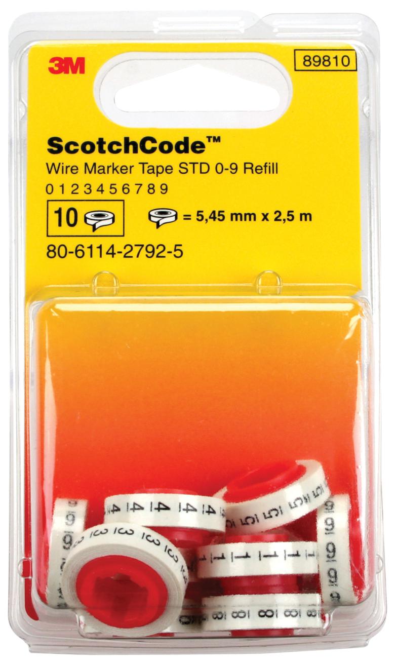 SDR-0-9 WIRE & CABLE MARKER, 5.46MM X 2.44M, WHT 3M