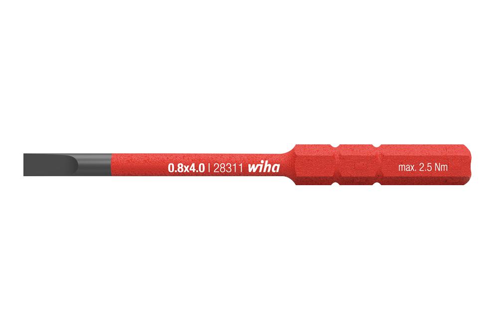 34580 SLOTTED BIT, 4MM, 75MM WIHA