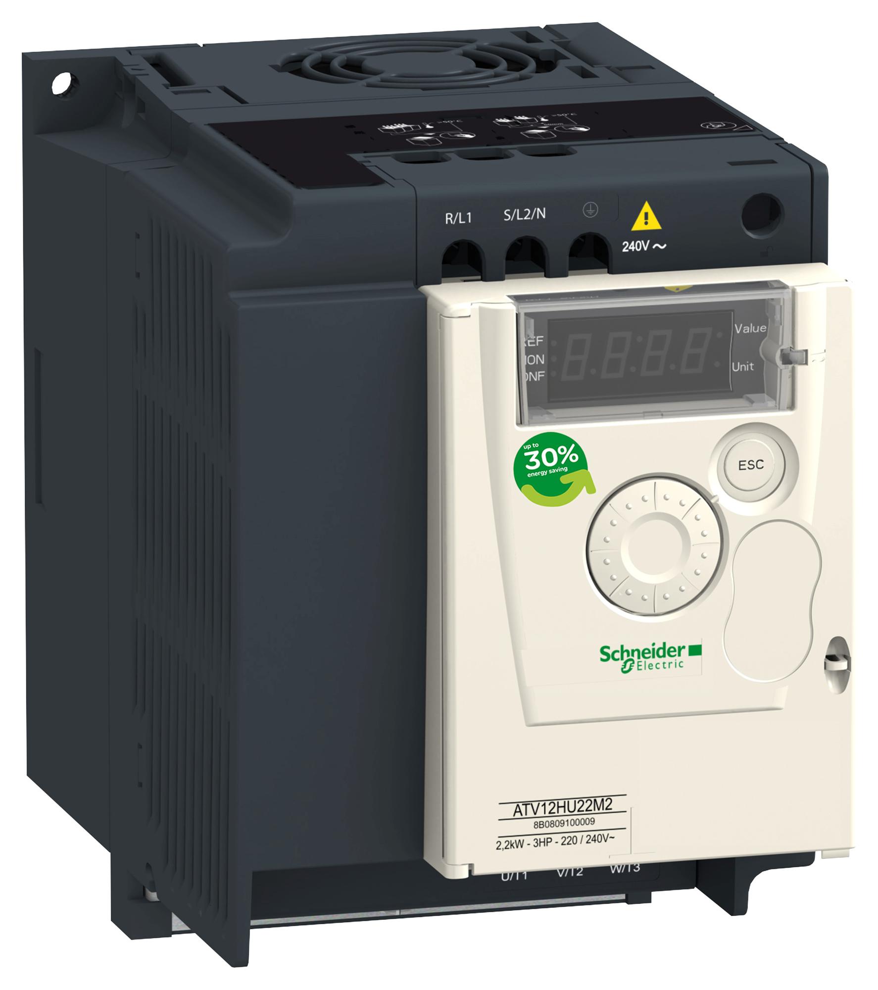 ATV12HU15M2TQ VAR SPEED DRIVE , 1PH/3PH, 1.5KW, 240VAC SCHNEIDER ELECTRIC