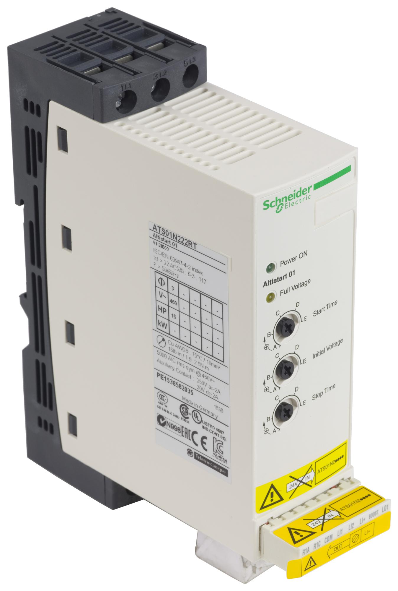 ATS01N222RT MOTOR STARTER, 3-PH, 22A, 480V SCHNEIDER ELECTRIC