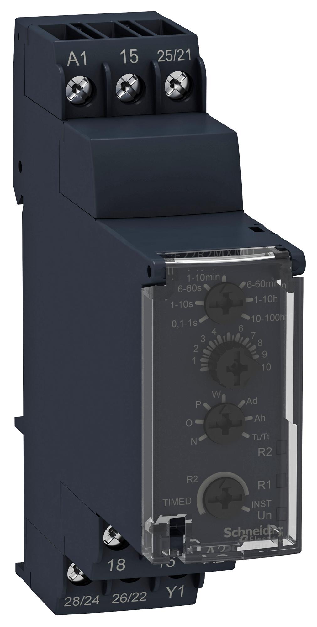 RE22R2MJU TIME DELAY RELAY, DPDT, 100H, 250V, 8A SCHNEIDER ELECTRIC