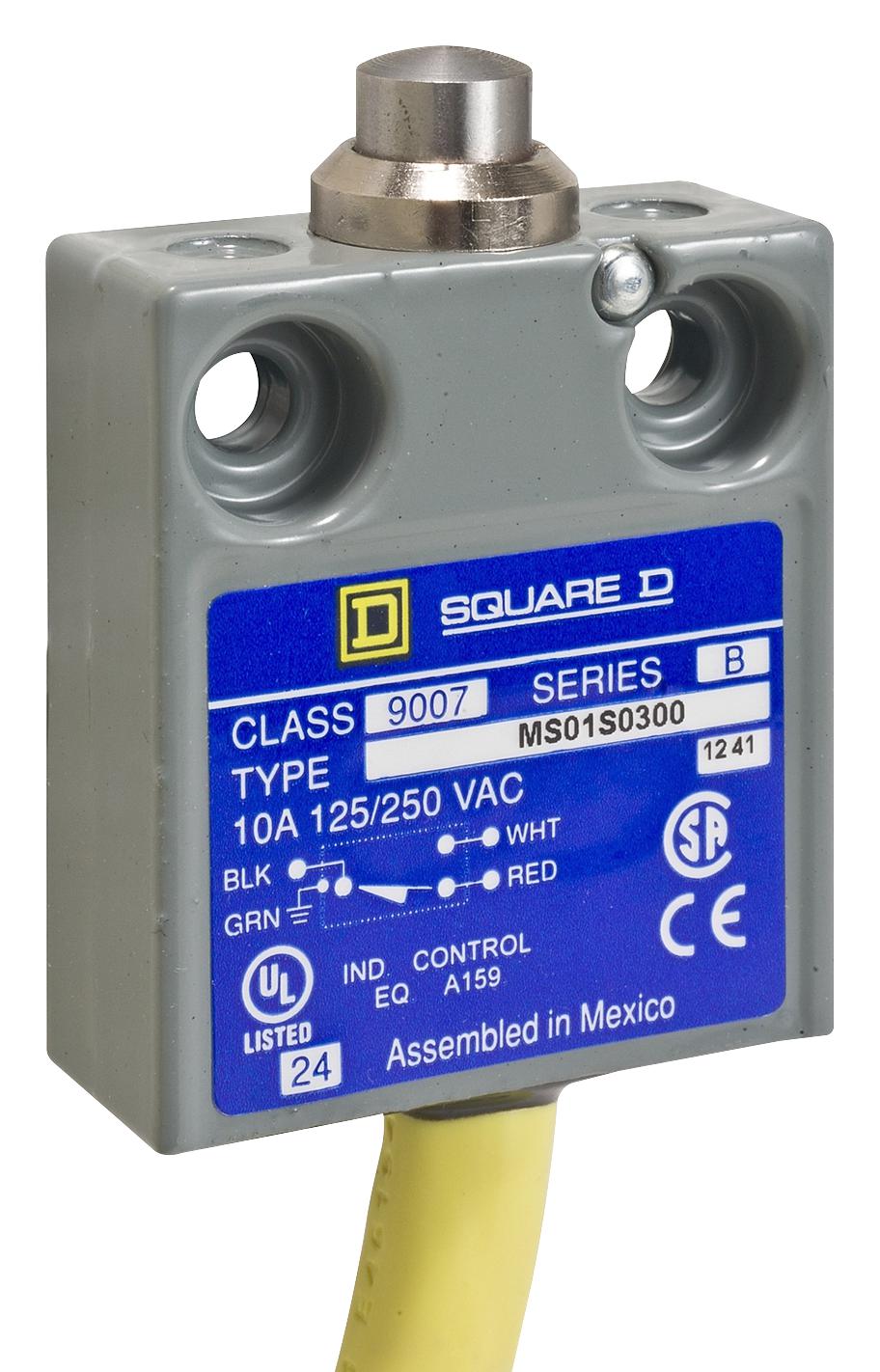 9007MS01S0300 LIMIT SW, TOP PLUNGER, SPDT, 6A, 120V TELEMECANIQUE SENSORS