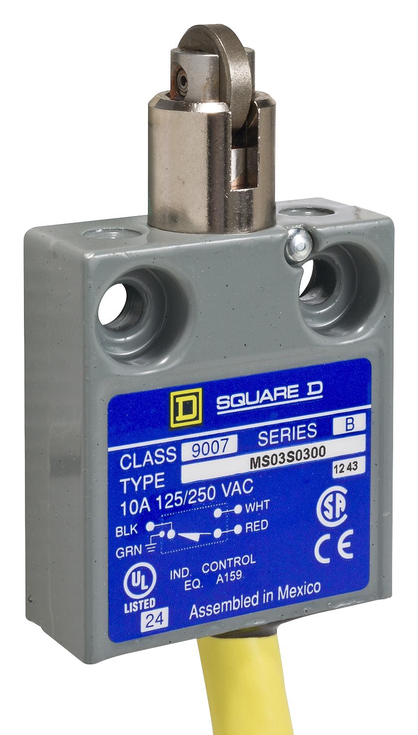 9007MS03S0300 LIMIT SW, ROLLER PLUNGER, SPDT, 6A, 120V TELEMECANIQUE SENSORS