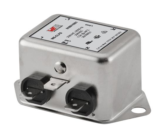810911003 LINE FILTER, 1-PHASE, 3A, 250V, QC WURTH ELEKTRONIK