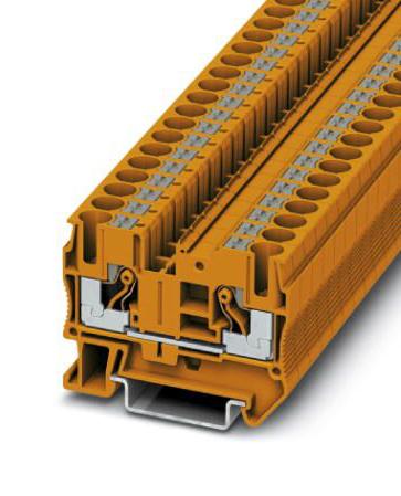 PT 6 OG DINRAIL TERMINAL BLOCK, 2WAY, 8AWG, ORG PHOENIX CONTACT
