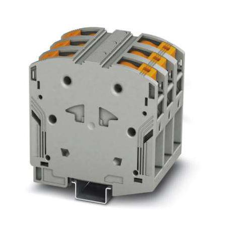 PTPOWER 95-3L DINRAIL TERMINAL, 6WAY, 0000AWG, GRY PHOENIX CONTACT
