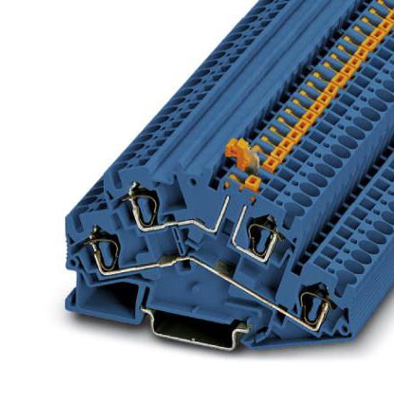 STTBS 4-MT BU DINRAIL TERMINAL BLOCK, 4WAY, 10AWG, BLU PHOENIX CONTACT