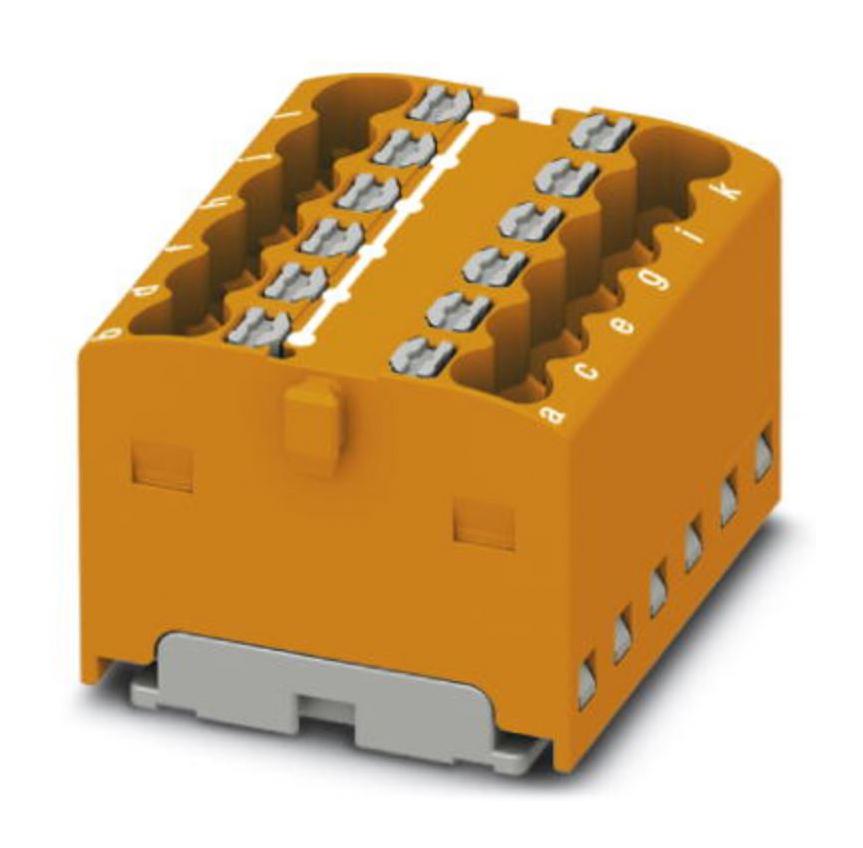 PTFIX 12X1,5-G OG TB, DISTRIBUTION BLOCK, 12P, 14AWG, ORG PHOENIX CONTACT