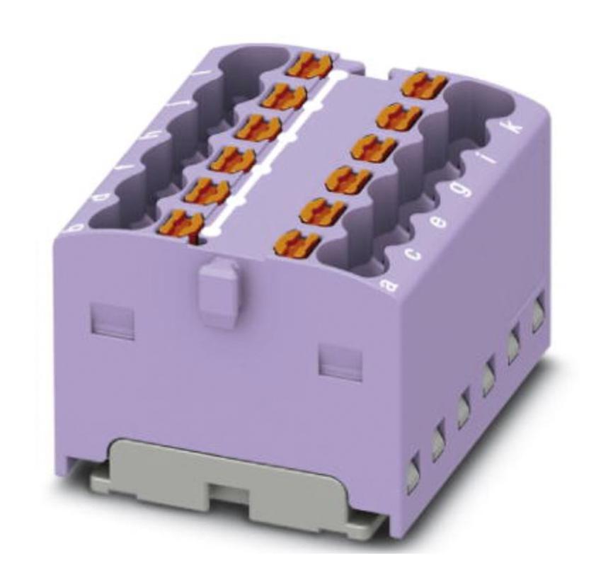 PTFIX 12X1,5 VT TB, DISTRIBUTION BLOCK, 12P, 14AWG, VIO PHOENIX CONTACT