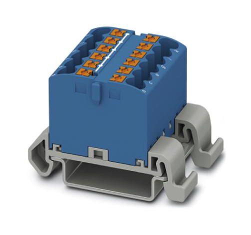 PTFIX 12X2,5-NS35A BU TB, DISTRIBUTION BLOCK, 12P, 12AWG, BLUE PHOENIX CONTACT