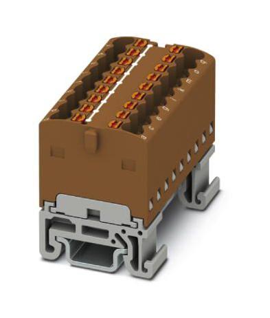PTFIX 18X1,5-NS15A BN TB, DISTRIBUTION BLOCK, 18P, 14AWG, BRN PHOENIX CONTACT