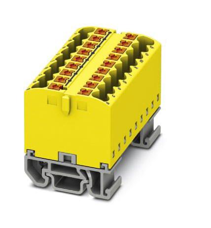 PTFIX 18X2,5-NS15A YE TB, DISTRIBUTION BLOCK, 18P, 12AWG, YEL PHOENIX CONTACT