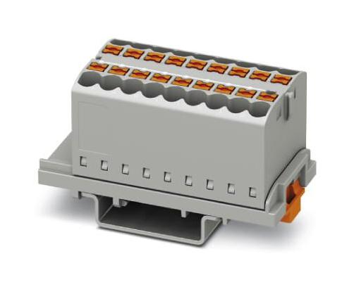 PTFIX 18X2,5-NS35 GY TB, DISTRIBUTION BLOCK, 18P, 12AWG, GREY PHOENIX CONTACT