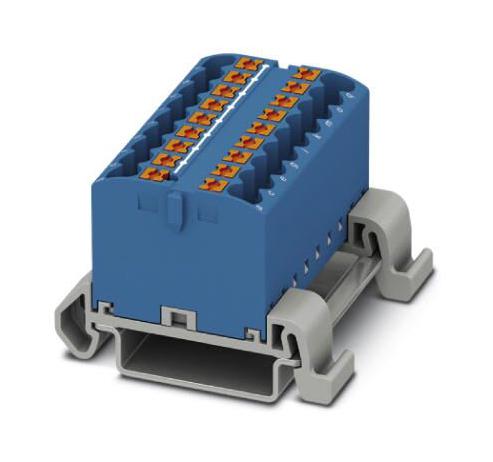 PTFIX 18X2,5-NS35A BU TB, DISTRIBUTION BLOCK, 18P, 12AWG, BLUE PHOENIX CONTACT