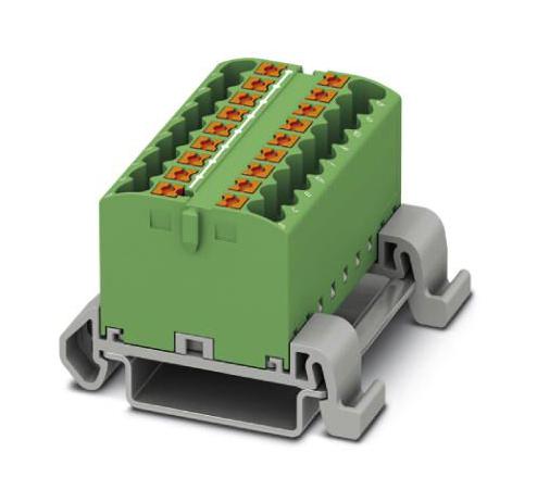 PTFIX 18X2,5-NS35A GN TB, DISTRIBUTION BLOCK, 18P, 12AWG, GRN PHOENIX CONTACT
