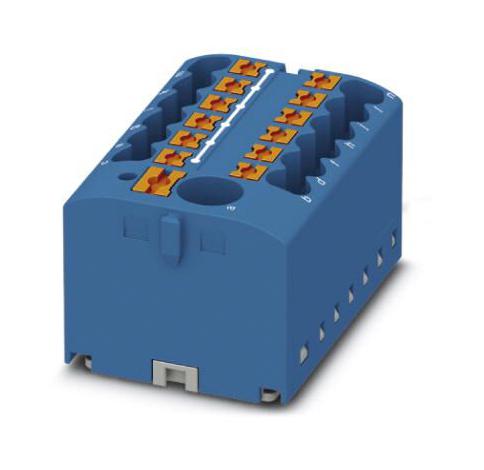 PTFIX 6/12X2,5-G BU TB, POWER DISTRIBUTION, 13P, 12AWG, BLU PHOENIX CONTACT