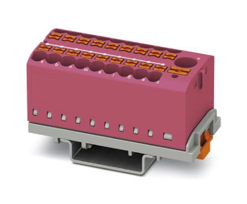 PTFIX 6/18X2,5-NS35 PK TB, POWER DISTRIBUTION, 19P, 12AWG, PINK PHOENIX CONTACT