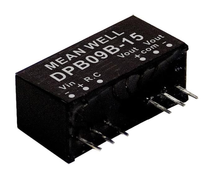 DPB09C-15 DC-DC CONVERTER, 2 O/P, 9W MEAN WELL