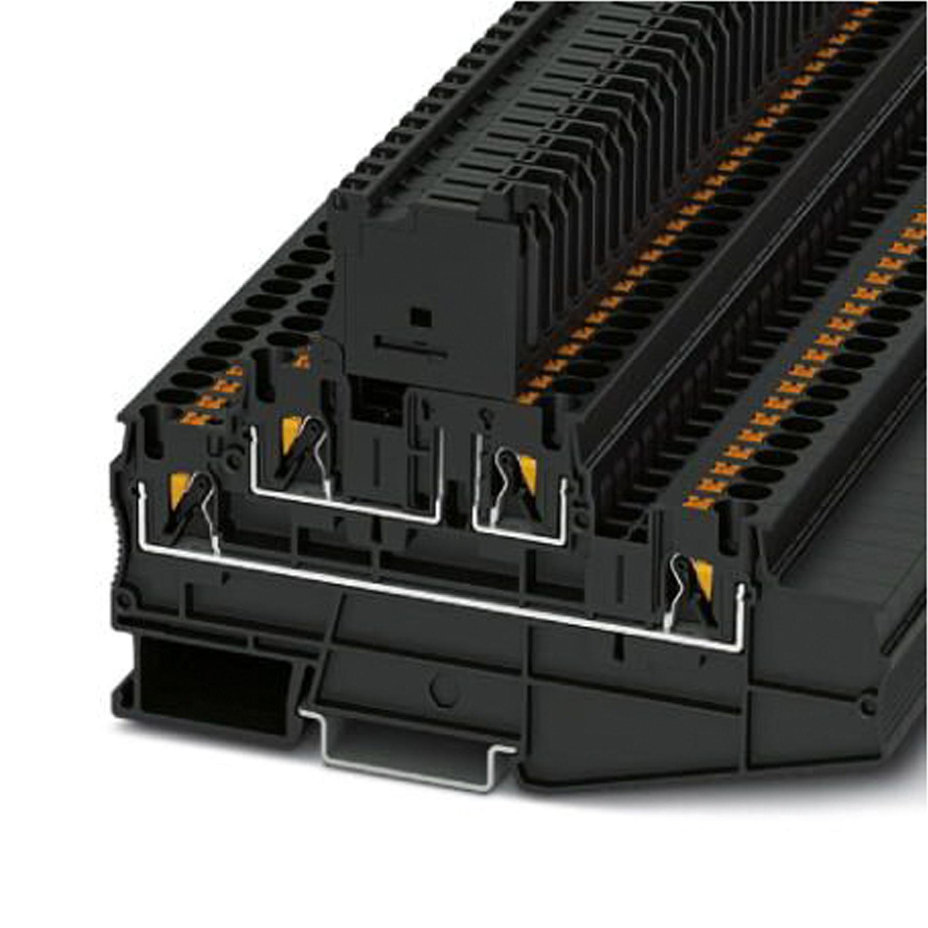 PT 4-L/HESILED 250 (5X20) FUSE MODULAR TB, 4WAY, 10AWG, BLACK PHOENIX CONTACT