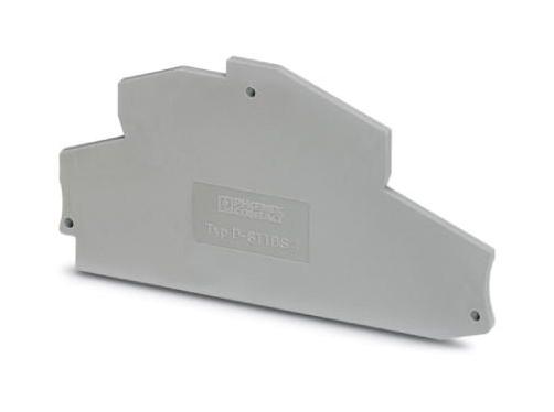 D-PTTBS 4 END COVER, DIN RAIL TERMINAL BLOCK, GREY PHOENIX CONTACT