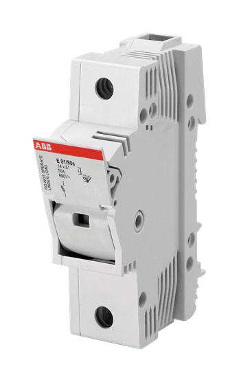 E91N/50 DIN RAIL FUSE HOLDER, 1P+N, 50A, 600V ABB