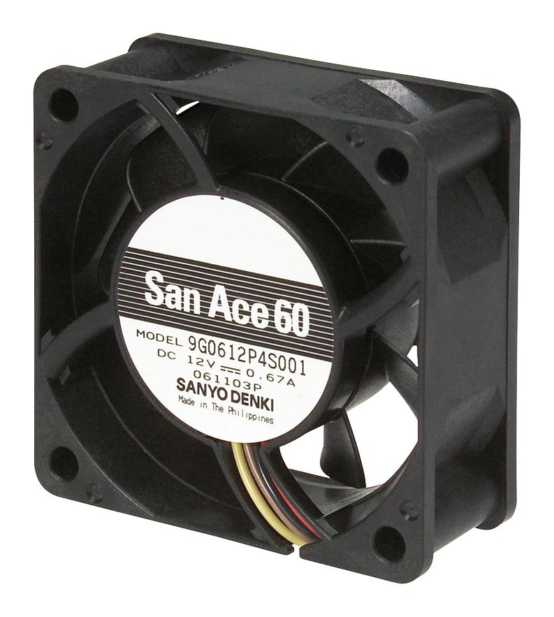 9G0648P4S001 DC AXIAL FAN, 49.4CU.FT/MIN, BALL, 60MM SANYO DENKI