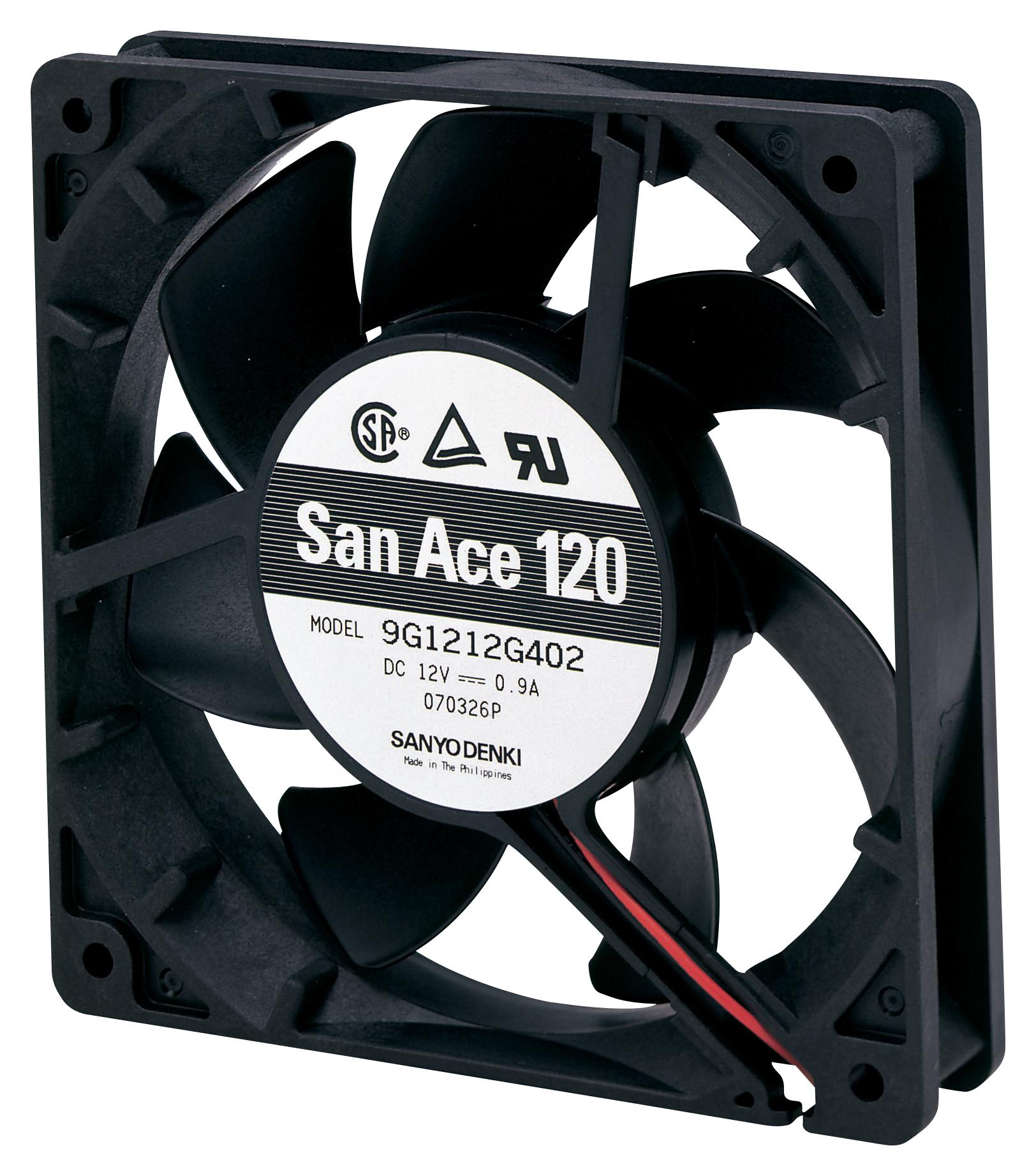 9G1224H4D01 AXIAL FAN, 120MM, 2.5M3/MIN, 40DBA, 24V SANYO DENKI