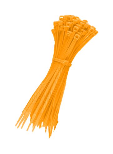 PELB0157 CABLE TIE, NYLON 6.6, 200MM, ORANGE PRO ELEC