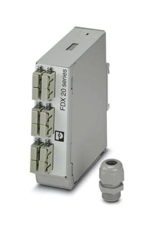 FOC-FDX20-PP-SCD6-OM4-PT9 DIN RAIL SPLICE BOX, 6 X SC DUPLEX PHOENIX CONTACT