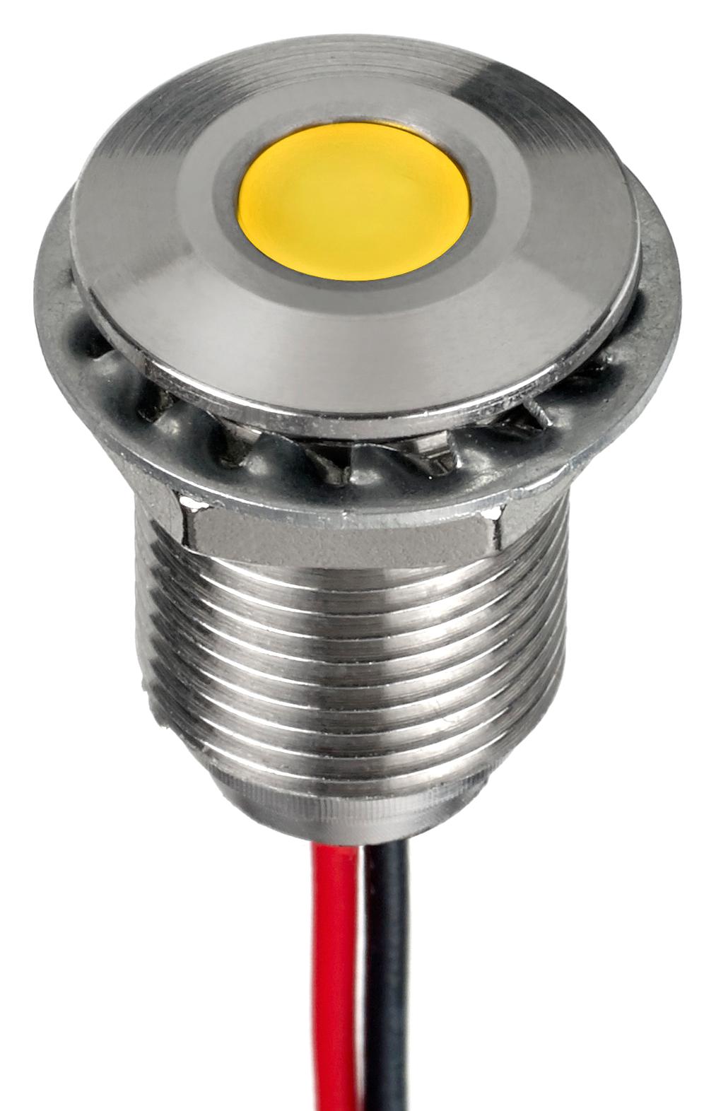 Q10F5SXXHY24E LED PANEL INDICATOR, YELLOW, 10MM, 24VDC APEM