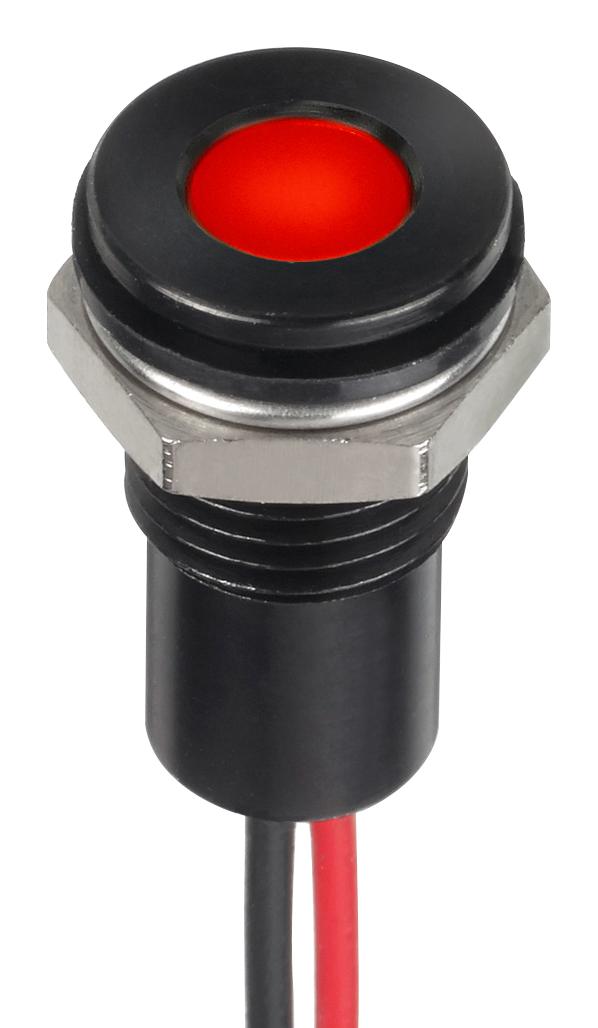 Q6F5BXXHR24E LED PANEL INDICATOR, RED, 6MM, 24VDC APEM