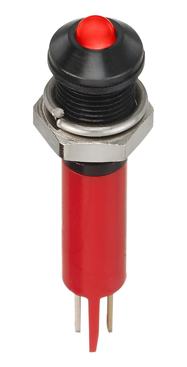 Q6P1BXXHR24E LED PANEL INDICATOR, RED, 6MM, 24VDC APEM