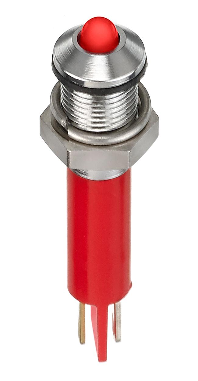 Q6P1CXXHR24E LED PANEL INDICATOR, RED, 6MM, 24VDC APEM
