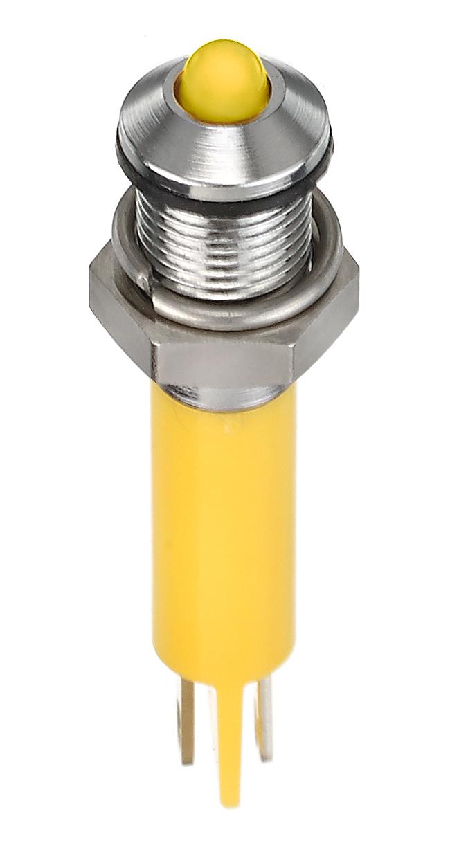Q6P1CXXHY12E LED PANEL INDICATOR, YELLOW, 6MM, 12VDC APEM
