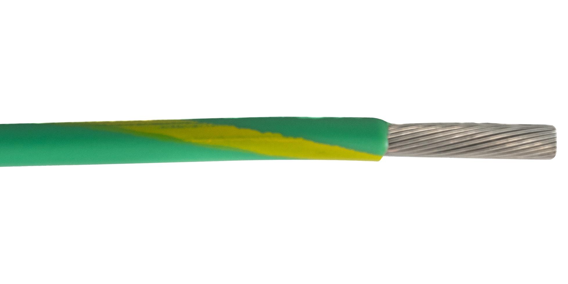 67025 GY034 HOOK-UP WIRE, 0.25MM2, GRN/YELLOW, 500M ALPHA WIRE